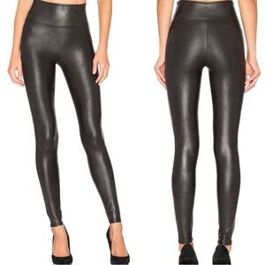 Spanx best selling black faux leather leggings size small